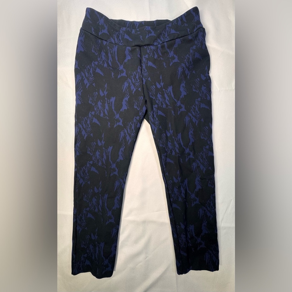 SOFT SURROUNDINGS Blue Abstract Print Ponte Pants - Size PM